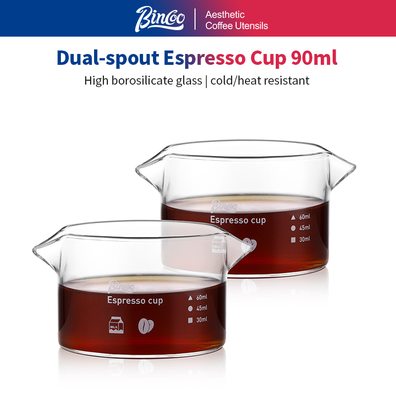 BINCOO 90ml Double Spout Espre - đánh giá và giá Espresso Shot Glass